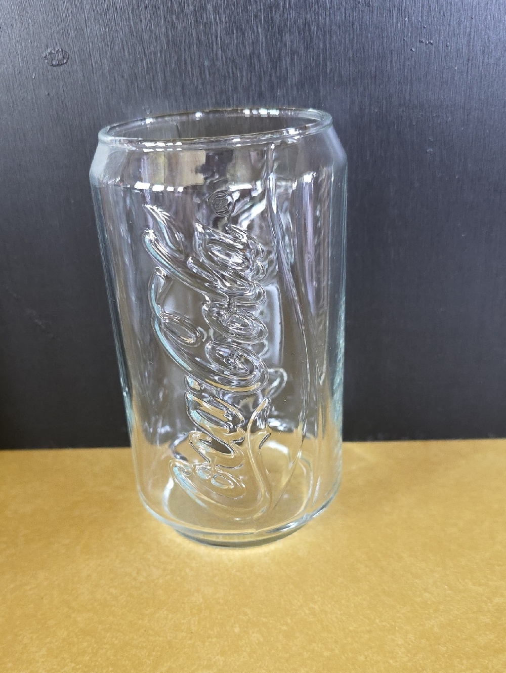 Vintage Coca-Cola Glass Shaped Like A Coke Can So Cute! Registered Trademarked.